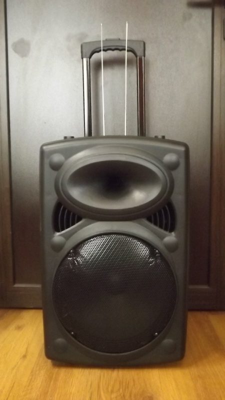КАРАОКЕ ТОНКОЛОНА "LY-12" - С FM ТУНЕР, BLUETOOTH, 2  БЕЗЖИЧЕН МИКРОФОН, ДИСТАНЦИОННО, ВГРАДЕН АКУМУЛАТОР и MP3 - ОТ SD КАРТА ИЛИ ФЛАШКА