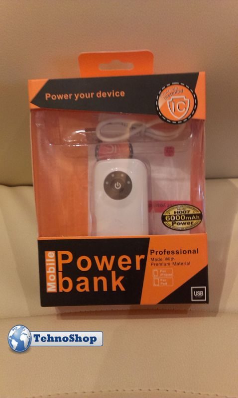 УНИВЕРСАЛНО ЗАРЯДНО POWER BANK ЗА СПЕШНО ЗАРЕЖДАНЕ - 6000 mAh
